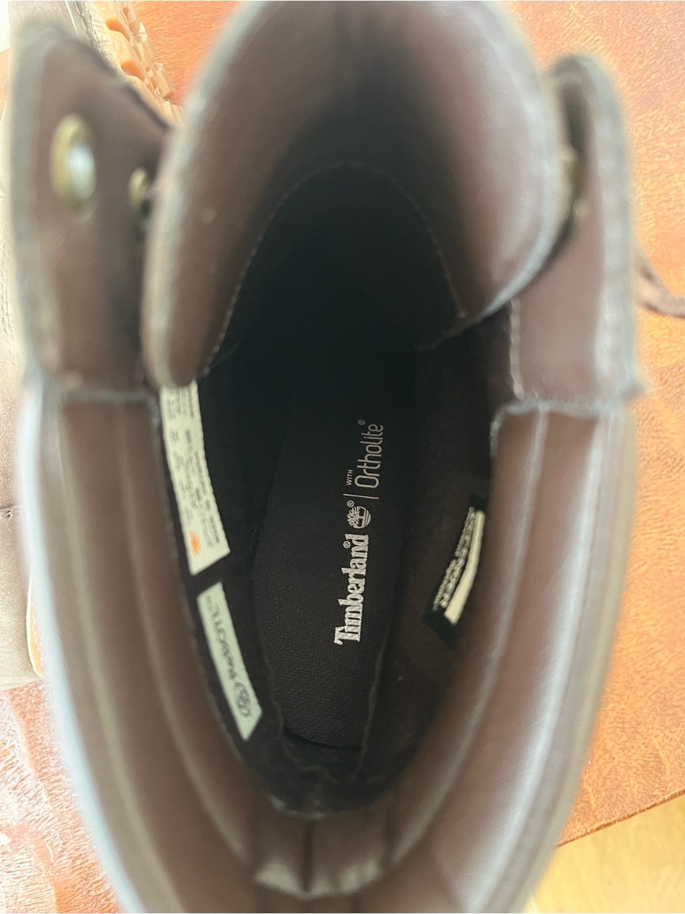 Timberland Ortholite Brown Leather Combat Hiking High Heel Western Boots sz 11 - Picture 11 of 14